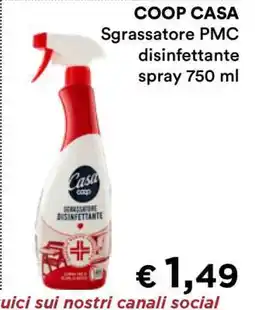 Coop COOP CASA Sgrassatore PMC disinfettante spray 750 ml offerta