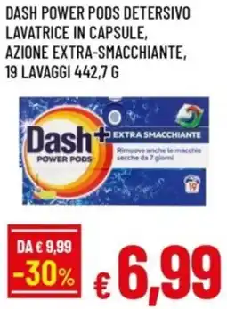Famila Dash power pods detersivo lavatrice in capsule, azione extra-smacchiante, 19 lavaggi offerta