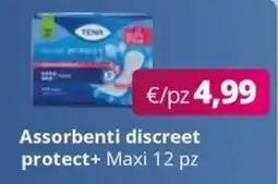 Acqua & Sapone Tena Assorbenti discreet protect+ Maxi 12 pz offerta