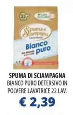 Acqua & Sapone Spuma di sciampagna bianco puro detersivo in polvere lavatrice 22 lav. offerta