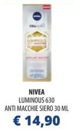 Acqua & Sapone Nivea luminous 630 anti macchie siero offerta