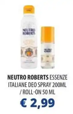 Acqua & Sapone Neutro roberts essenze italiane deo spray /roll-on offerta