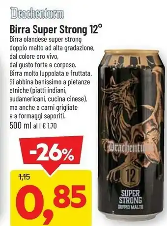 DPiù Drachenturm birra super strong 12 offerta