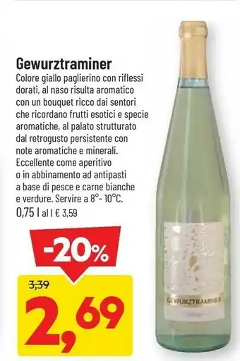DPiù Gewurztraminer vino bianco offerta
