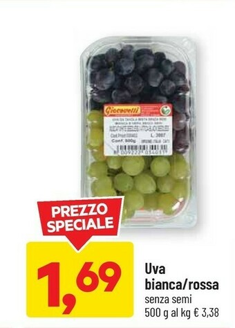 DPiù Uva bianca 500 g offerta