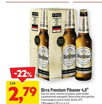 DPiù Birra premium pilsener 4.8 offerta