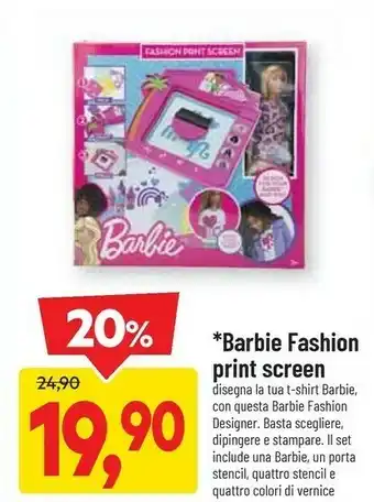 Barbie fashion print screen