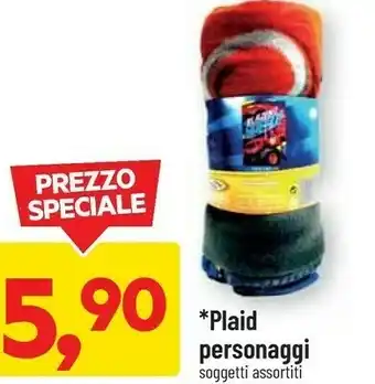 DPiù Plaid personaggi offerta