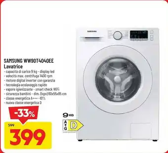 DPiù Ww90t4040ee lavatrice caricamento frontale 9 kg 1400 giri/min bianco offerta