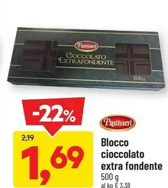 DPiù Blocco cioccolato extra fondente offerta