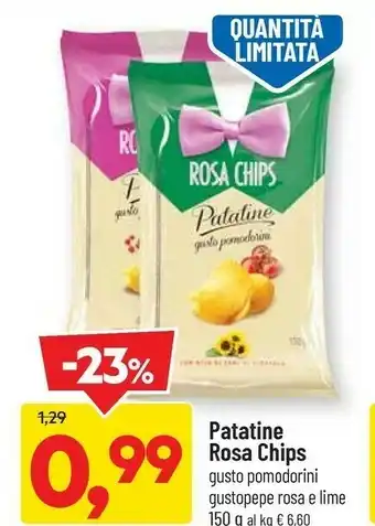 DPiù Patatine gusto lime e pepe rosa 150 g(ml) offerta