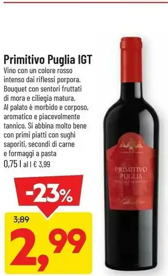 DPiù Primitivo puglia 750 ml offerta