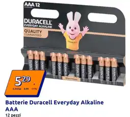 Action Batterie Duracell Everyday Alkaline AAA offerta