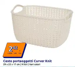 Action Cesto portaoggetti Curver Knit 29 x 22 x 17 cm offerta