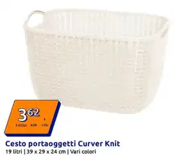 Action Cesto portaoggetti Curver Knit | 39 x 29 x 24 cm offerta