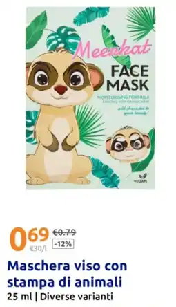 Action Maschera viso con stampa di animali offerta