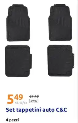 Action Set tappetini auto C&C 4 pezzi offerta
