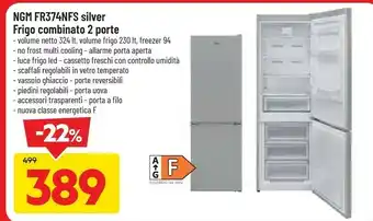 DPiù Ngm fr374nfs silver frigo combinato 2 porte offerta