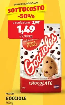 ALDI Pavesi gocciole offerta