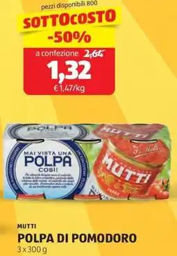 ALDI Mutti polpa di pomodoro offerta