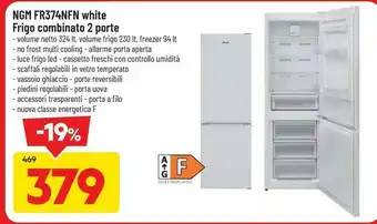 DPiù Ngm fr374nfn white frigo combinato offerta