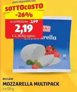 ALDI Milsani mozzarella multipack offerta