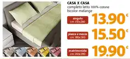 Famila Superstore CASA X CASA completo letto 100% cotone bicolor melange offerta