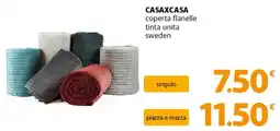 Famila Superstore CASAXCASA coperta flanelle tinta unita sweden offerta