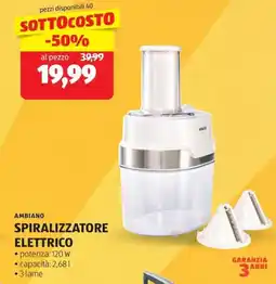 ALDI Ambiano spiralizzatore elettrico offerta
