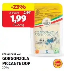 ALDI Regione che vai gorgonzola piccante dop offerta