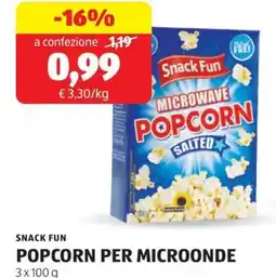 ALDI Snack fun popcorn per microonde offerta