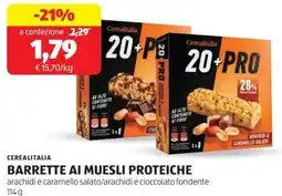 ALDI Cerealitalia barrette ai muesli proteiche offerta