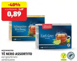 ALDI Westminster tè nero assortito earl grey/tè nero offerta