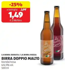 ALDI La birra dorata / la birra rossa birra doppio malto offerta