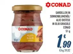 Spesa Facile Conad Sardellen in sonnenblumenöli alici distese in olio girasole CONAD offerta