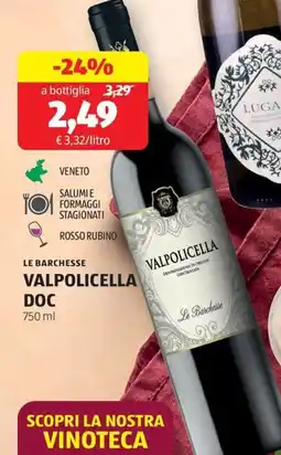 ALDI Le barchesse valpolicella doc offerta