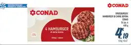Spesa Facile Conad Rindsburger/ hamburger di carne bovina CONAD offerta