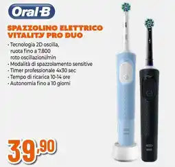 Expert Oral-b spazzolino elettrico vitality pro duo offerta