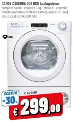 Famila CANDY CSOEH9A 2DE 9KG Asciugatrice offerta