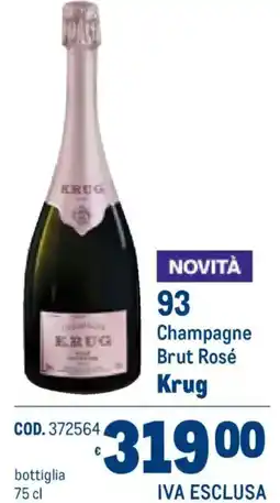 Metro Champagne Brut Rosé Krug offerta