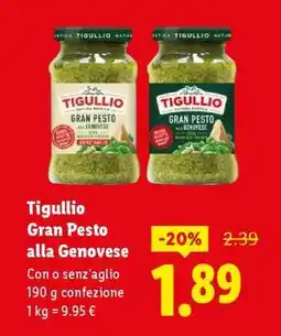 Lidl Tigullio Gran Pesto alla genovese offerta