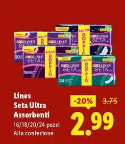 Lidl LINES SETA ULTRA ASSORBENTI offerta