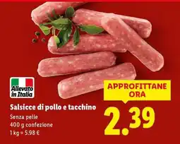 Lidl Salsicce di pollo e tacchino offerta