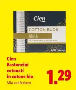 Lidl Cien Bastoncini cotonati in cotone bio offerta