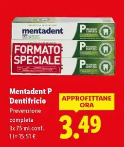 Lidl Mentadent P Dentifricio offerta