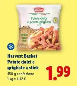 Lidl Harvest Basket Patate dolci e grigliate a stick offerta