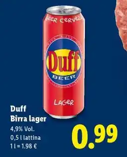 Lidl Duff Birra lager offerta