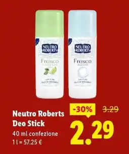 Lidl Neutro Roberts Deo stick offerta