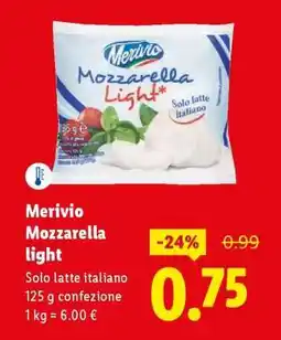 Lidl Merivio Mozzarella Light offerta