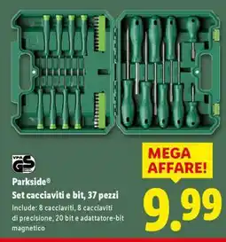 Lidl PARKSIDE Set cacciaviti e bit, 37 pezzi offerta